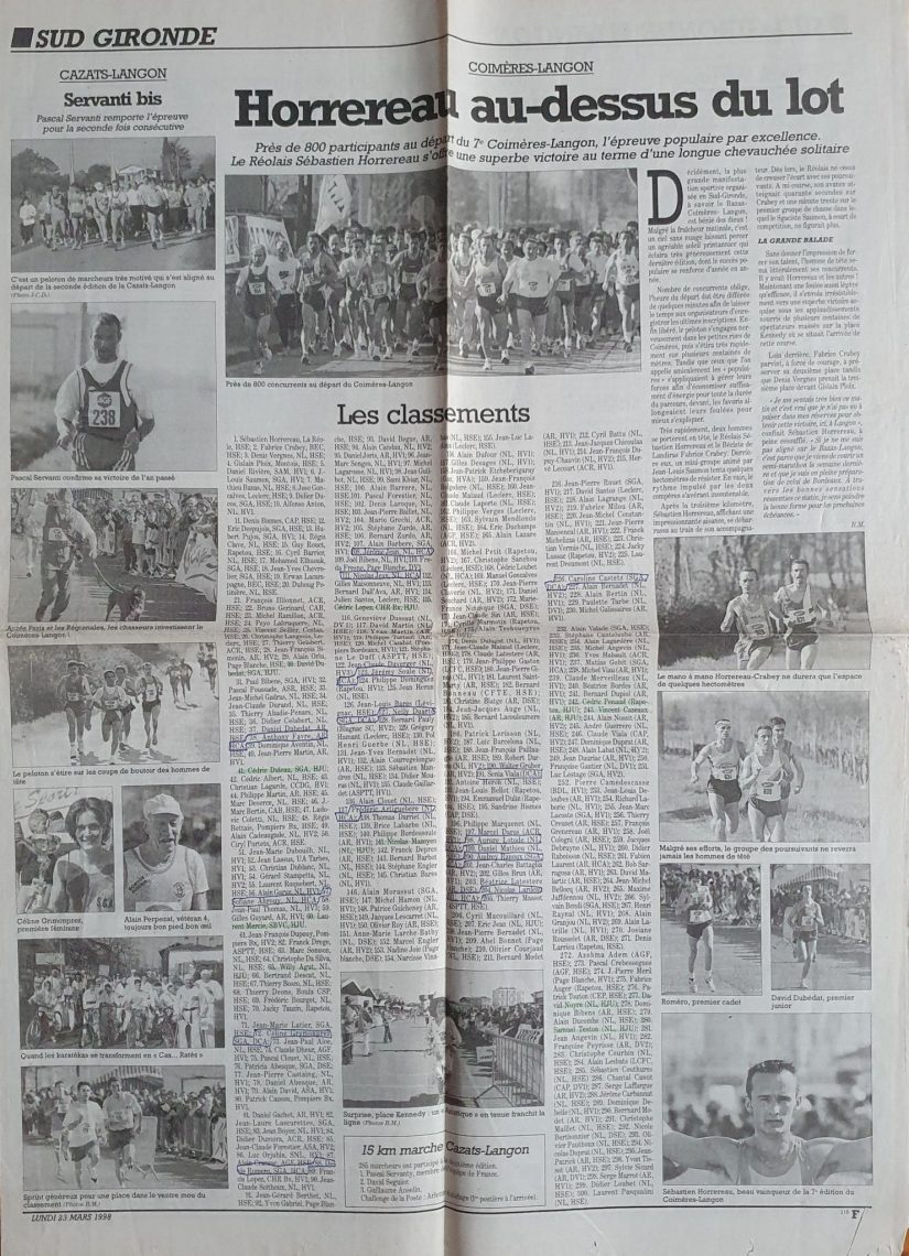 Coimères Langon,Coimères Langon 1998,Bazas Coimères Langon 1998,Bazas Coimères Langon,Langon,Langon 33,Langon course à pied,Langon Running,Langon sud Gironde,Langon Bordeaux,Langon Sylvain Barnet,Langon French-running.com