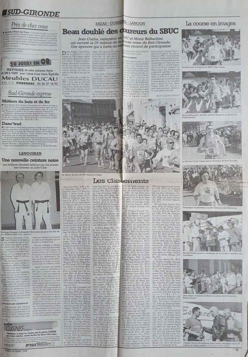 Coimères Langon,Coimères Langon 1998,Bazas Coimères Langon 1998,Bazas Coimères Langon,Langon,Langon 33,Langon course à pied,Langon Running,Langon sud Gironde,Langon Bordeaux,Langon Sylvain Barnet,Langon French-running.com